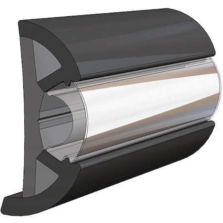 Taco Metals Taco V119970BKA1001 Suproflex Rub Rail Moulding Only, Large, 100', Black V11-9970BKA100-1